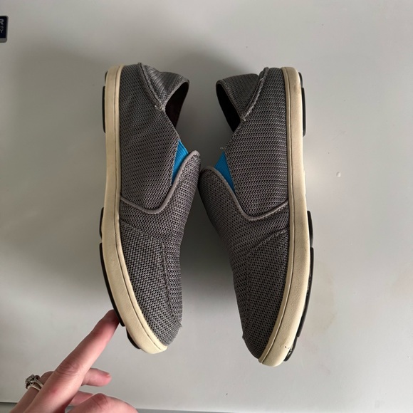 OluKai Nohea Mesh Boy's Supportive Slip On Hybrid Loafer Shoes Youth 5 Grey - Picture 4 of 11